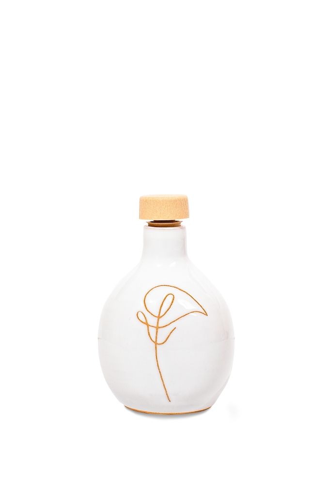 Orcio in ceramica artigianale con calla ad intarsio 100 ml. RP20