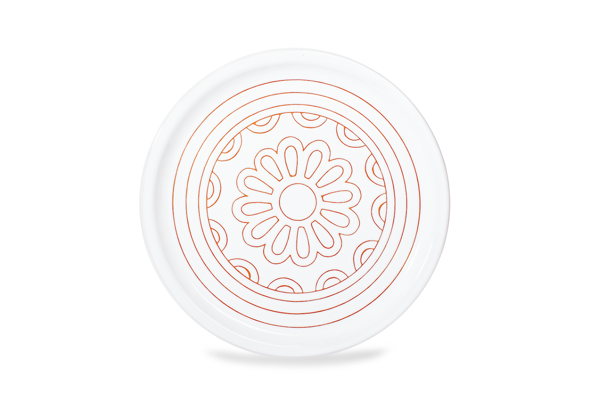 Piatto artigianale in ceramica intarsiato RP 63