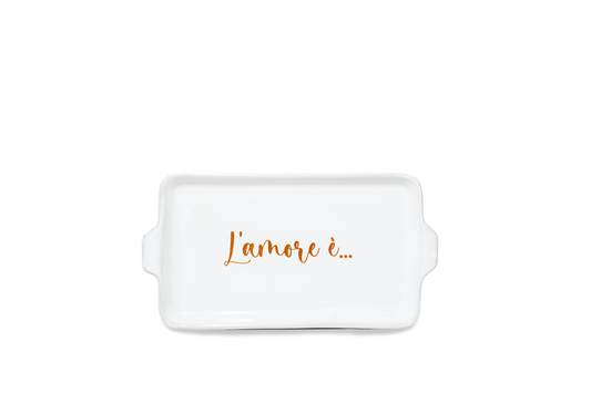 vassoio in ceramica artigianale con scritta RP 31